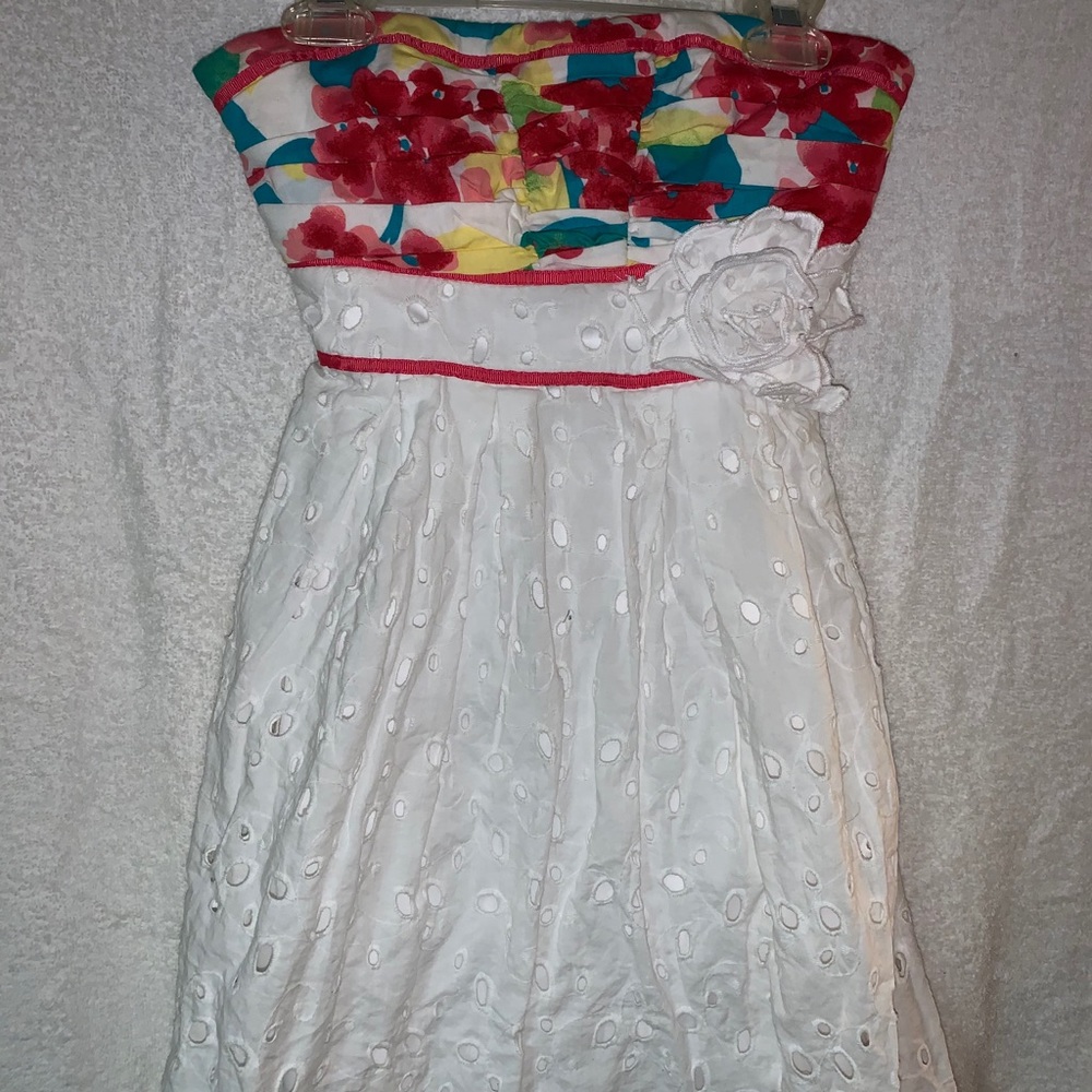 Juniors strapless dress.